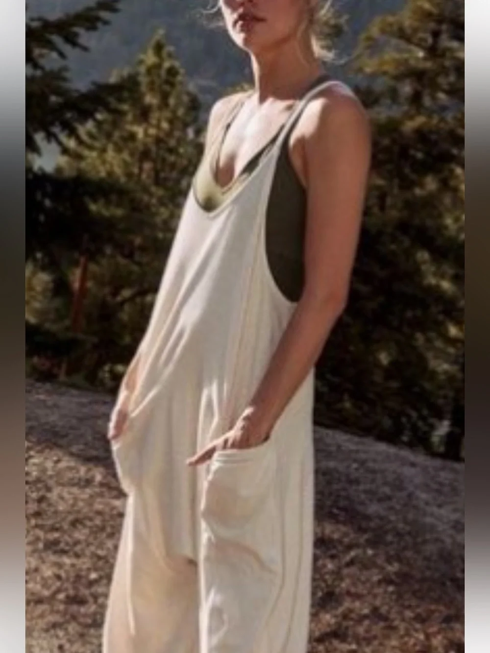 Free People Hot Shot Onsie Drop-Crotch Cotton Jumpsuit - Picture 2 of 16